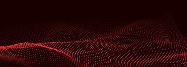 摘要数字粒子波。未来的波点。技术背景矢量。矢量图图片下载