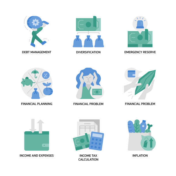 金融素养图标集图片下载