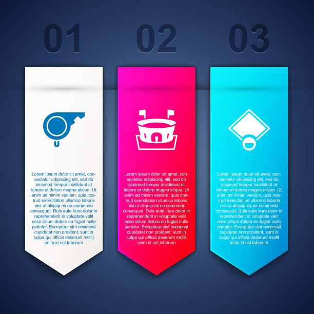 设置哨子，棒球场和球场。业务信息模板。向量图片下载