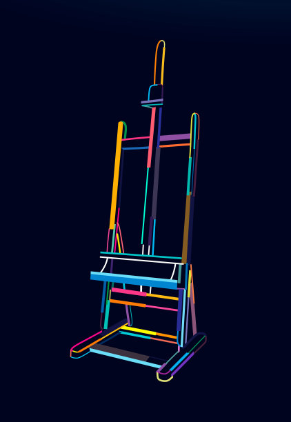 用彩色颜料作画的抽象画架。彩绘图片下载