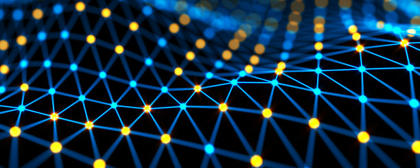 未来数码区块链背景。抽象连接技术与数字网络。大数据和通信技术的3d演示。图片下载