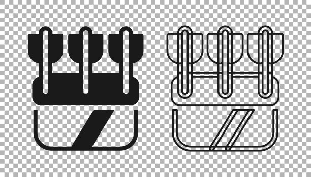 黑色箭筒图标孤立在透明的背景上。向量图片下载