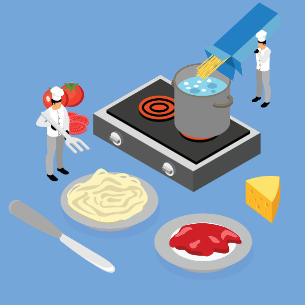 厨师在餐厅准备意大利面图片下载