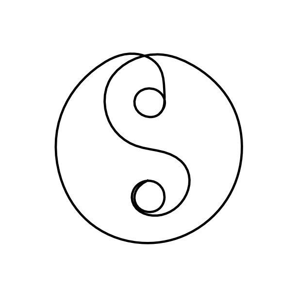 在白色底色上画阴阳线图片下载