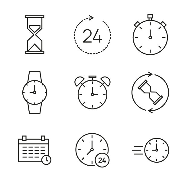 时间图标的向量集图片下载