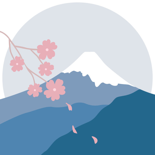 日本可爱而简单的富士山图片下载
