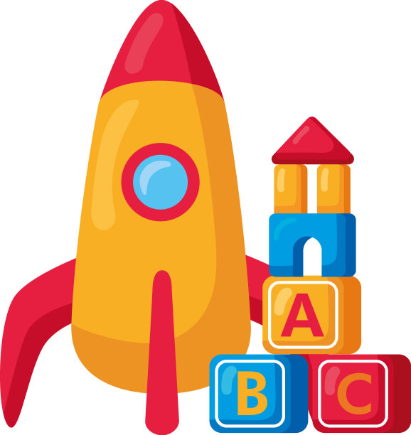 火箭和积木玩具图片下载