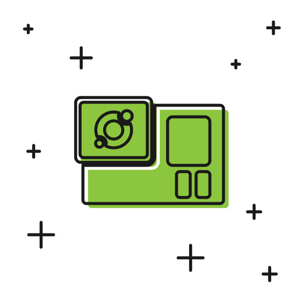 黑色行动极端相机图标孤立在白色图片下载