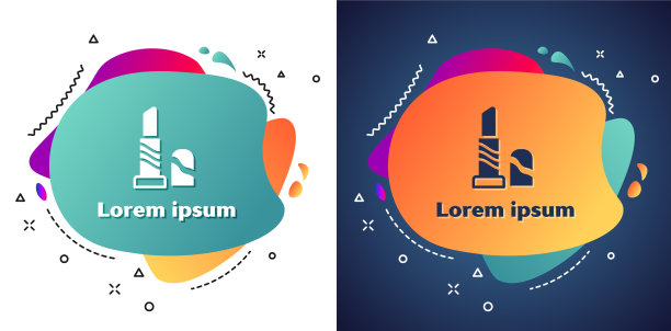 白色唇膏图标孤立在白色和蓝色图片下载