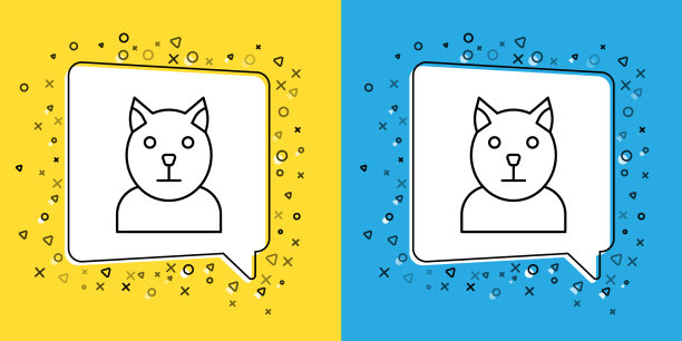 设置行猫图标隔离在黄色和蓝色图片下载