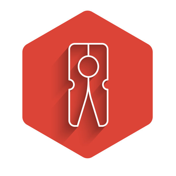 白线老木衣钉图标孤立与图片下载