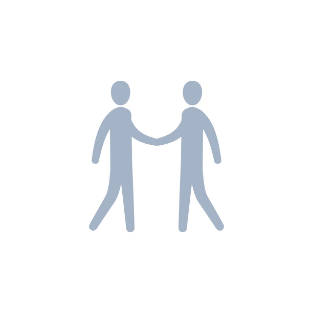 两人握手的图标，矢量剪影插图。图片下载