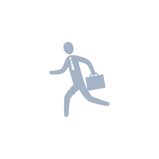 商人拿着包跑，矢量剪影图标插图。图片下载