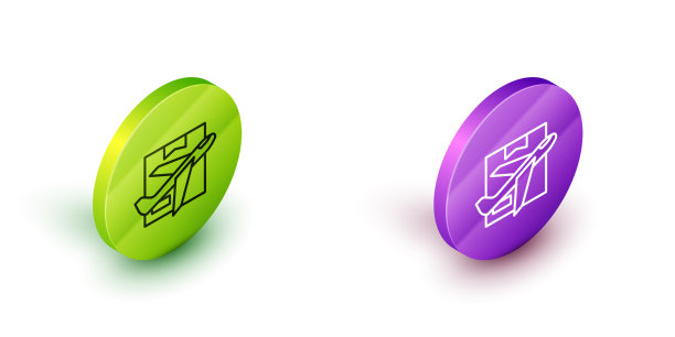 等距线平面和纸箱图标图片下载