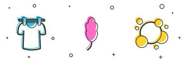 设置烘干衣服羽毛和肥皂水泡沫图片下载