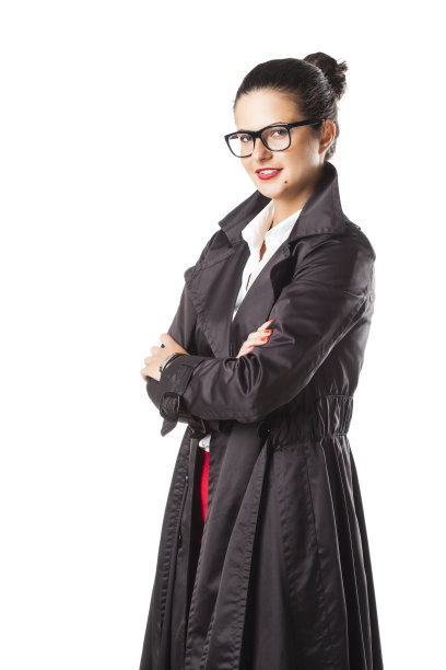 一个美丽的商业女孩的肖像与眼镜图片下载