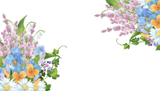 水彩鲜花花束装饰图片下载