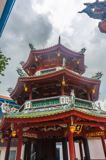 新加坡唐人街的中国宝塔图片下载