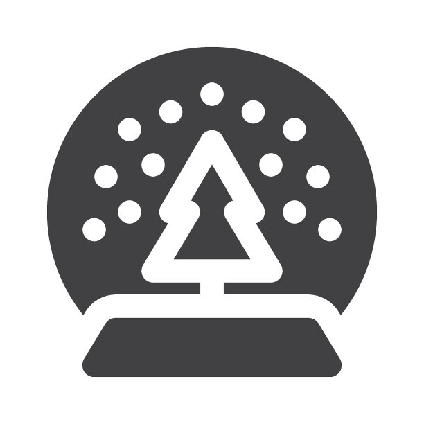 圣诞雪球与树矢量图标图片下载