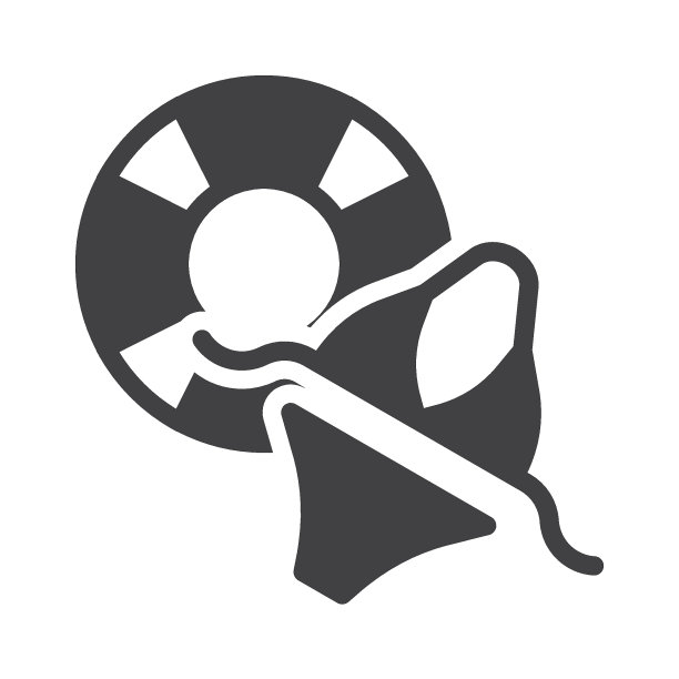 救生圈和泳装矢量图标图片下载