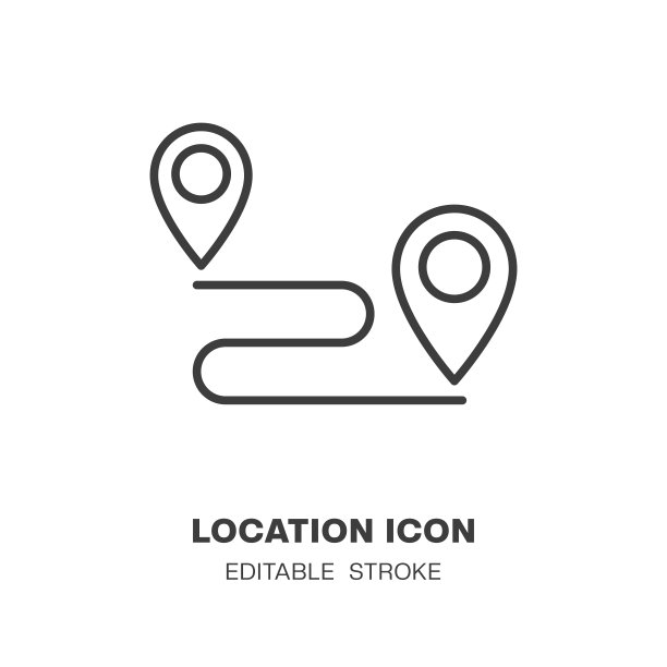 路径线图标，位置图标。路线,跟踪的象征。矢量插图可编辑的笔画图片下载