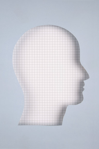 剪纸风格的人头在纸上图片下载