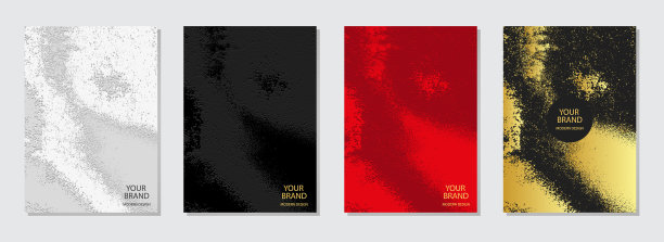 封面设计。现代动态背景，金色grunge纹理，彩色垂直模板集合。宣传册的创意装饰，图片下载