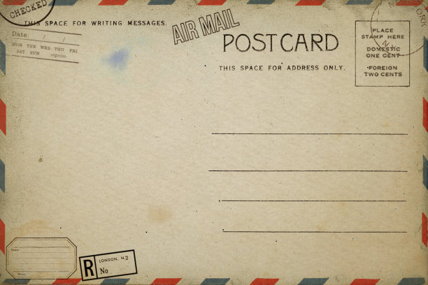 空白明信片的背面有污迹图片下载