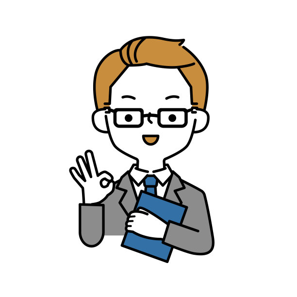 矢量插图一个微笑的商人说话在一个OK的姿势图片下载