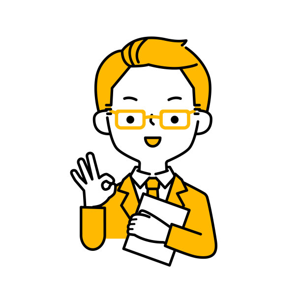 矢量插图一个微笑的商人说话在一个OK的姿势图片下载