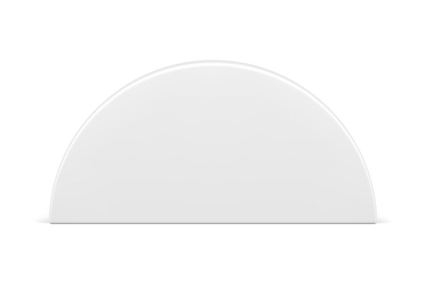 逼真的白色光滑半圆垂直墙基础三维模板设计矢量图片下载