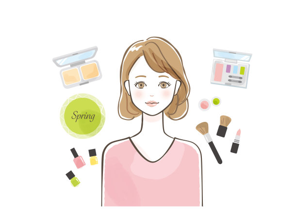 个人色彩春天妇女集插图图片下载