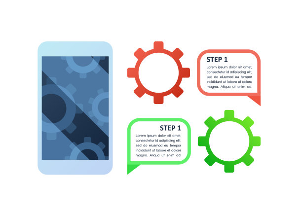 手机维修及app信息图表设计元素集图片下载