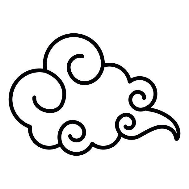 孤立的抽象亚洲云图标矢量图片下载