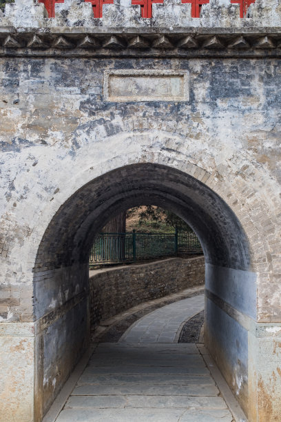 北京颐和园内有一古老的城门，颐和园，城门，拱门图片下载