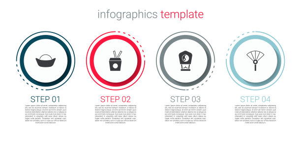寿司，筷子，筷子，中国纸灯笼，或日本折扇。业务信息模板。向量图片下载