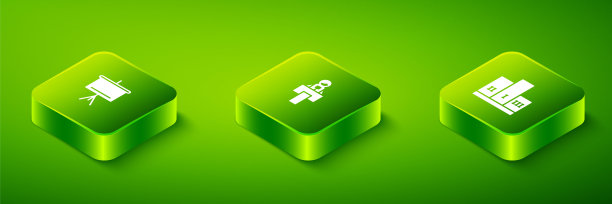 设置等距舞台站或论坛，在获奖者讲台和黑板图标的奖励。向量图片下载