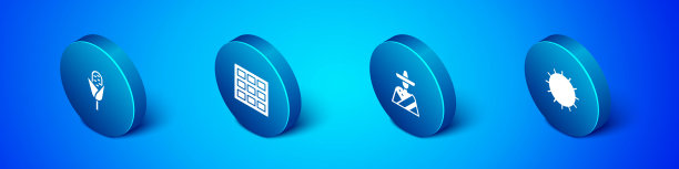 设置等距玉米，墨西哥人宽边帽，太阳和巧克力棒图标。向量图片下载