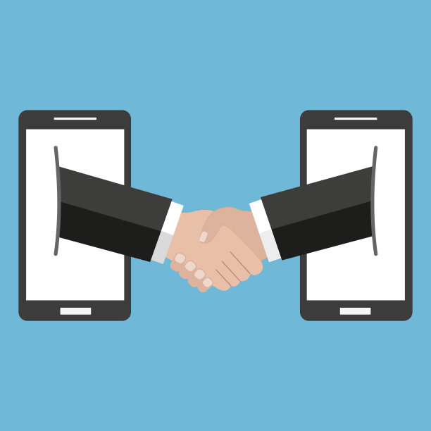 握手。商业伙伴说明，移动商业概念。图片下载