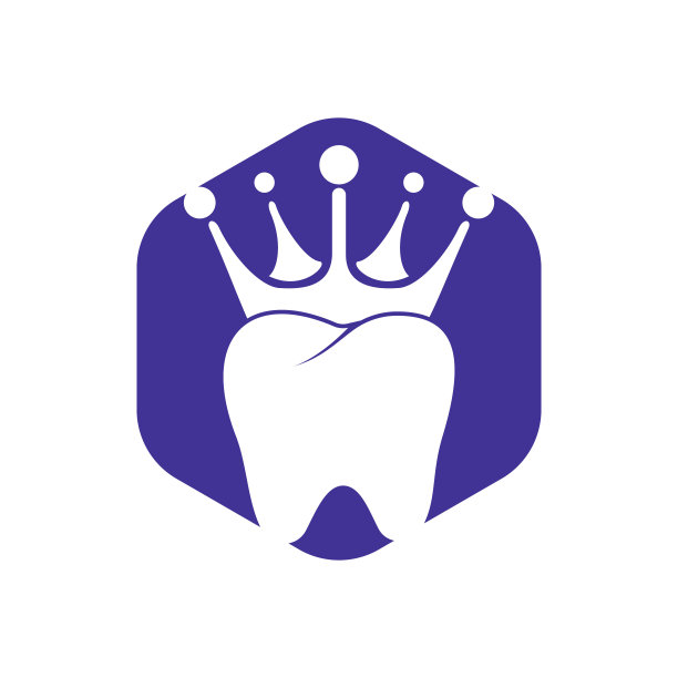牙科王矢量标志设计。齿冠图标设计。图片下载