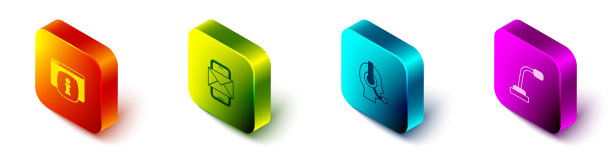 设置等距监视器与常见问题信息，移动和信封，男子耳机和麦克风图标。向量图片下载