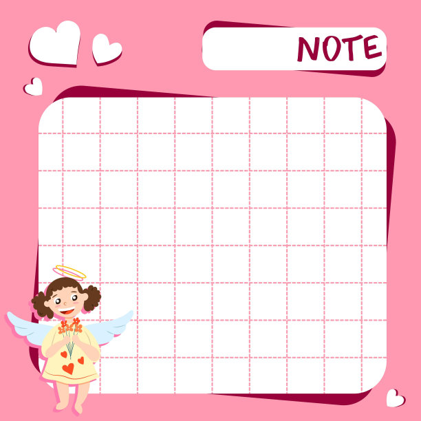复制空间备忘录，每周或每日计划，笔记纸，待办事项清单，贴纸模板装饰与婴儿丘比特天使。可爱和有趣。鼓舞人心的名言。爱和心灵。情人节祝福图片下载
