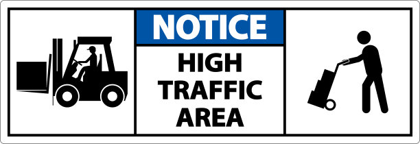 注意白色背景上的慢速高流量区域标志图片下载