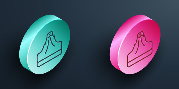 等距线火山图标孤立在黑色上图片下载