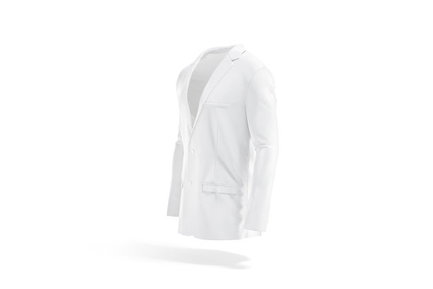 空白白人男子运动夹克模拟，侧视图图片下载