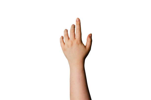 用手指出孤立在白色背景上进行裁剪。图片下载