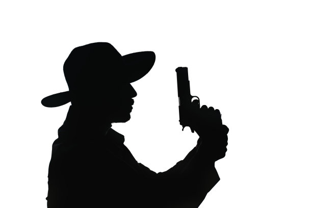 时尚的警长剪影套装图片下载