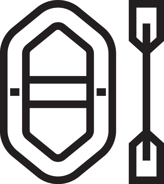 带桨充气橡皮艇图标图片下载