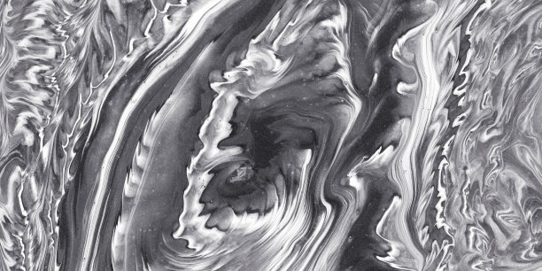 水波插画，流体丙烯酸颜料，黑白墨飞溅，抽象艺术，纹理或背景图片下载