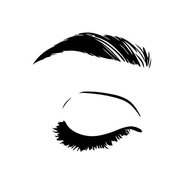 只有黑色和白色的女性眼睛。向量和插图图片下载